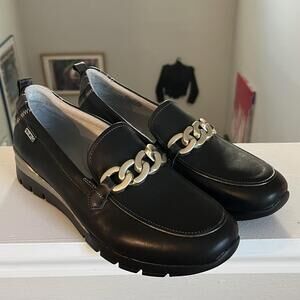 Pikolinos Loafers Cantabria Womens 10 Cowhide Leather Chain Slip On Arch Support
